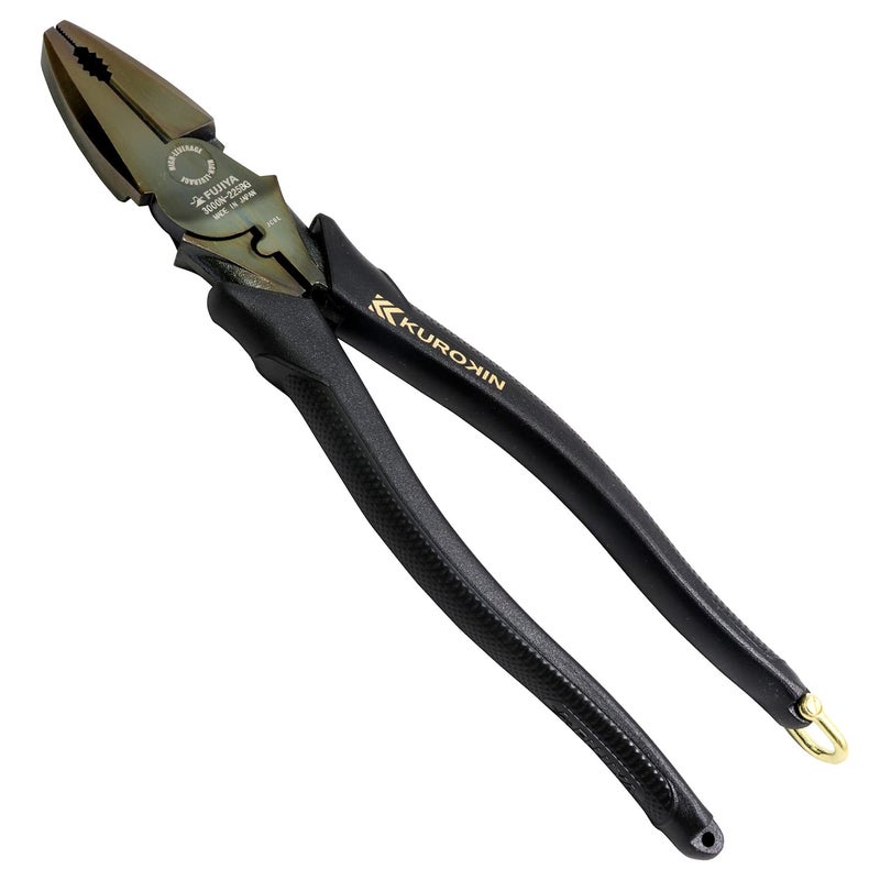 Fujiya 3000N-225BG High-leverage Pliers (Black Gold with Shackle), 8.9 inches (225 mm), High-leverage Joint for Easy Cutting - Image 1